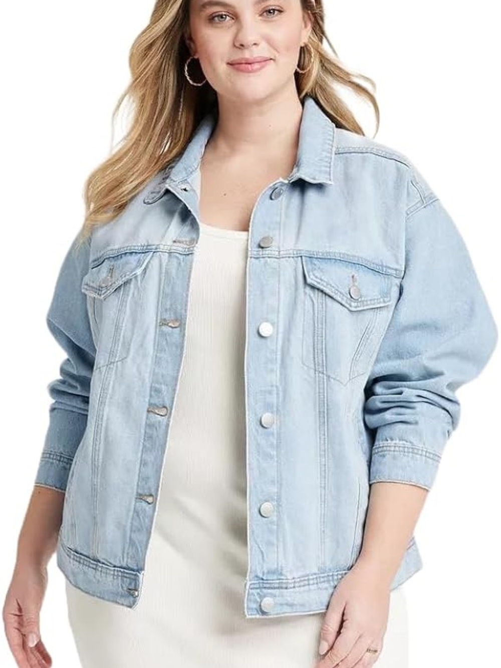 Universal thread Light Blue Denim Jacket - Women's Casual Oversized Coat size xl